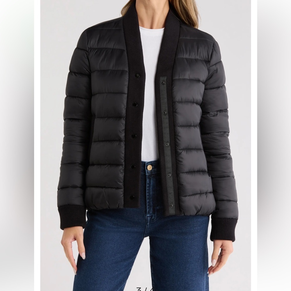 Rebecca Minkoff Black Quilted Puffer Jacket M NWT